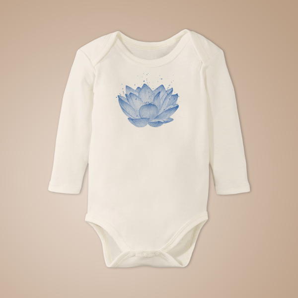 Blauer Lotus | Baby-Body Langarm